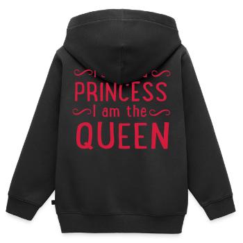Prinzessin - Kinder Premium Organic Zip Hoodie - Schwarz - Hinten - AI Model Kid Male (0cm)