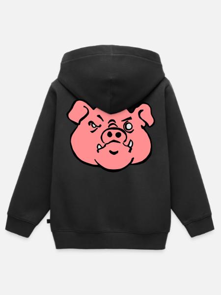 Horror sau - Kinder Premium Organic Zip Hoodie - Schwarz