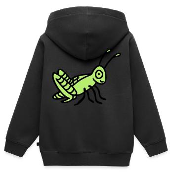 Sauterelle - Sweat Premium à capuche zippé enfant bio - noir - Dos - AI Model Kid Male (0cm)