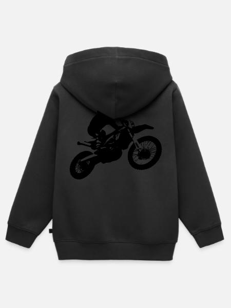 Fliegende Enduro - Kinder Premium Organic Zip Hoodie - Schwarz