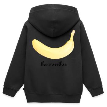 Banane - Kinder Premium Organic Zip Hoodie - Schwarz - Hinten - AI Model Kid Male (0cm)