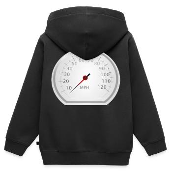 compteur de vitesse - Sweat Premium à capuche zippé enfant bio - noir - Dos - AI Model Kid Male (0cm)