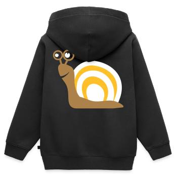 Schnecke Geschenk - Kinder Premium Organic Zip Hoodie - Schwarz - Hinten - AI Model Kid Male (0cm)