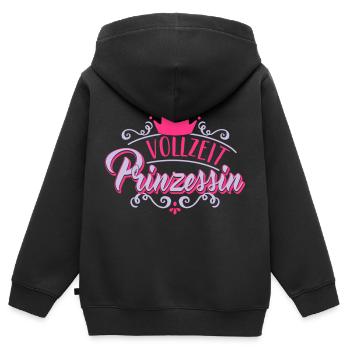 Full time Princess - Crown - child gift fun - Kids Premium Organic Zip-up Hoodie - black - Back - AI Model Kid Male (0cm)