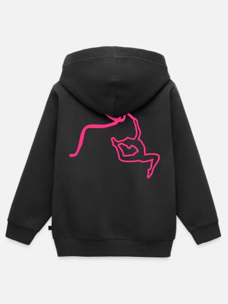 GRS gimnasia rítmica dessin3 - Sudadera Premium con capucha y cremallera infantil orgánica - negro