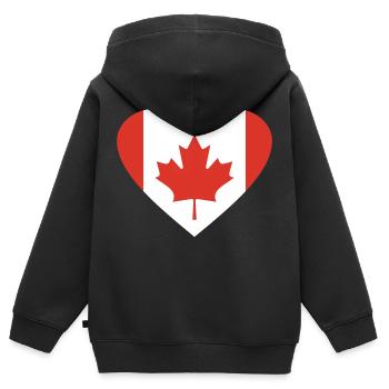 Kanada - Kinder Premium Organic Zip Hoodie - Schwarz - Hinten - AI Model Kid Male (0cm)