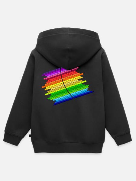 RainBow Equalizer - Kinder Premium Organic Zip Hoodie - Schwarz