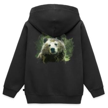 Ours - Sweat Premium à capuche zippé enfant bio - noir - Dos - AI Model Kid Male (0cm)