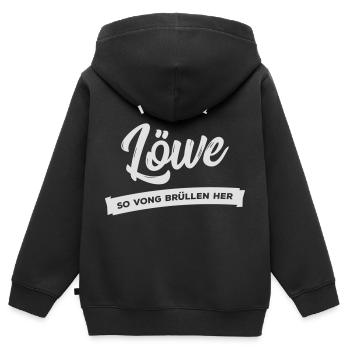 I bims 1 Löwe vong Brüllen her - Kinder Premium Organic Zip Hoodie - Schwarz - Hinten - AI Model Kid Male (0cm)