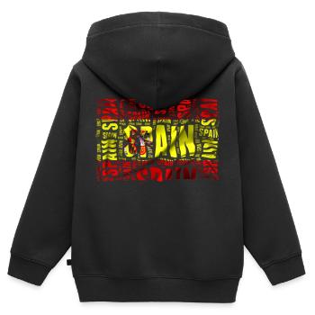 Spanien - Kinder Premium Organic Zip Hoodie - Schwarz - Hinten - AI Model Kid Male (0cm)