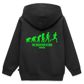 Runner Evolution Runner - Sweat Premium à capuche zippé enfant bio - noir - Dos - AI Model Kid Male (0cm)