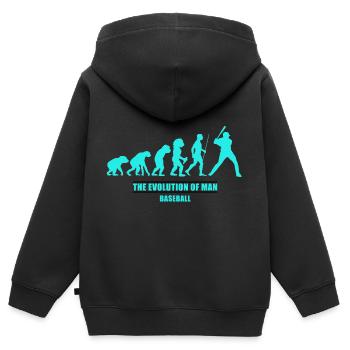 Evolution man baseball - Kinder Premium Organic Zip Hoodie - Schwarz - Hinten - AI Model Kid Male (0cm)