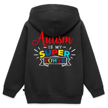Autismus Autist ADHS Autism Asperger Geschenk - Kinder Premium Organic Zip Hoodie - Schwarz - Hinten - AI Model Kid Male (0cm)