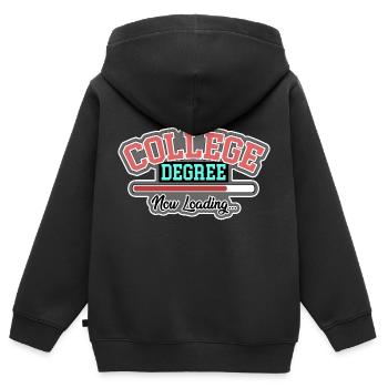 Universität Abschluss - Kinder Premium Organic Zip Hoodie - Schwarz - Hinten - AI Model Kid Male (0cm)