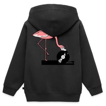 musik party feiern disko club auflegen mischpult v - Kinder Premium Organic Zip Hoodie - Schwarz - Hinten - AI Model Kid Male (0cm)