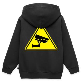 caméra de sécurité caméra de sécurité - Sweat Premium à capuche zippé enfant bio - noir - Dos - AI Model Kid Male (0cm)
