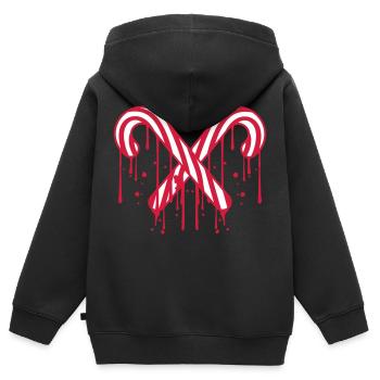 2 gouttes de graffiti font fondre le timbre - Sweat Premium à capuche zippé enfant bio - noir - Dos - AI Model Kid Male (0cm)