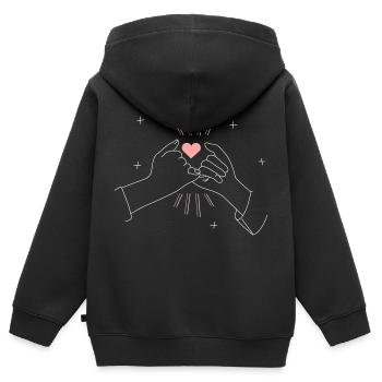 BESTE FREUNDE BEST FRIEND'S - Kinder Premium Organic Zip Hoodie - Schwarz - Hinten - AI Model Kid Male (0cm)