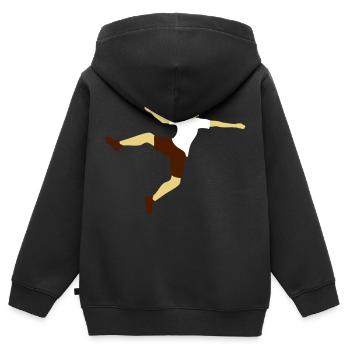 handball ball werfen punkten springen einwurf vere - Kinder Premium Organic Zip Hoodie - Schwarz - Hinten - AI Model Kid Male (0cm)