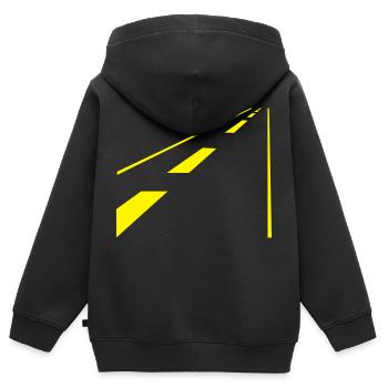 road / Straße (1c) - Kinder Premium Organic Zip Hoodie - Schwarz - Hinten - AI Model Kid Male (0cm)