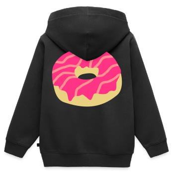 Donut - Sweat Premium à capuche zippé enfant bio - noir - Dos - AI Model Kid Male (0cm)
