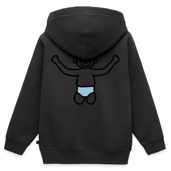 Baby mit Windel - V2 - Kinder Premium Organic Zip Hoodie - Schwarz - Hinten - AI Model Kid Male (0cm)