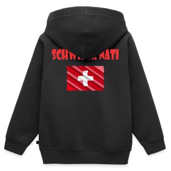 Fanartikel Schweiz Nationalmanschaft - Kinder Premium Organic Zip Hoodie - Schwarz - Hinten - AI Model Kid Male (0cm)
