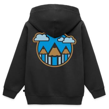Stifte Landschaft 02 - Kinder Premium Organic Zip Hoodie - Schwarz - Hinten - AI Model Kid Male (0cm)