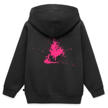 Farbklecks - Kinder Premium Organic Zip Hoodie - Schwarz - Hinten - AI Model Kid Male (0cm)