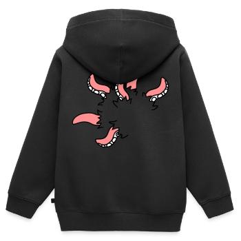 Monster Oktopus Tintenfisch Tentakel brechen frei - Kinder Premium Organic Zip Hoodie - Schwarz - Hinten - AI Model Kid Male (0cm)
