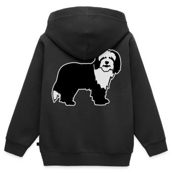 Bearded Collie - Kinder Premium Organic Zip Hoodie - Schwarz - Hinten - AI Model Kid Male (0cm)