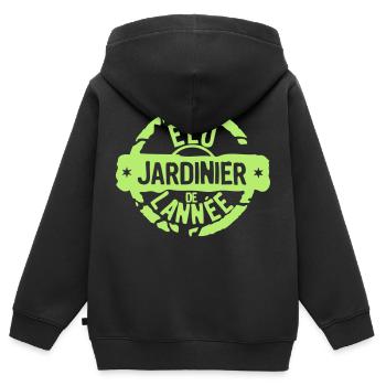 jardinier elu annee tampon meilleurs - Sweat Premium à capuche zippé enfant bio - noir - Dos - AI Model Kid Male (0cm)