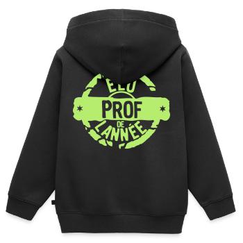 prof elu annee tampon meilleurs - Sweat Premium à capuche zippé enfant bio - noir - Dos - AI Model Kid Male (0cm)