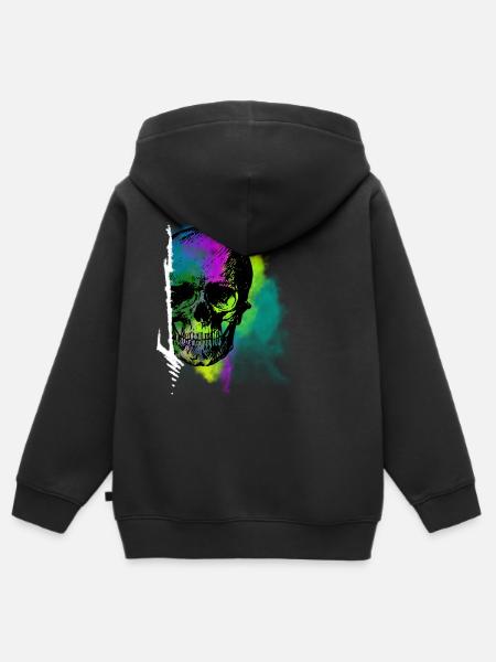 Colour Skull - Kinder Premium Organic Zip Hoodie - Schwarz