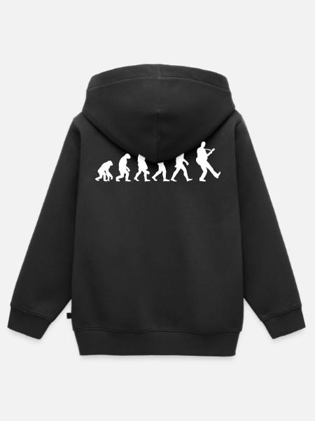 Gitarre Evolution - Kinder Premium Organic Zip Hoodie - Schwarz