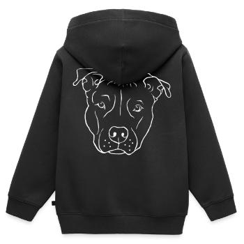 Staffordshire Bull Terrier Dark - Kids Premium Organic Zip-up Hoodie - black - Back - AI Model Kid Male (0cm)