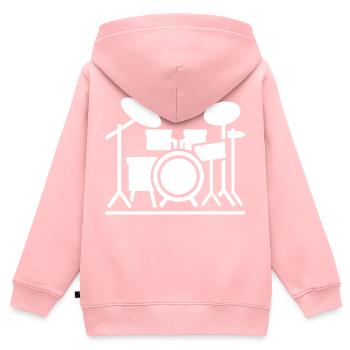 Rock Musik Rock and Roll - Sweat Premium à capuche zippé enfant bio - rose - Dos - AI Model Kid Female (0cm)