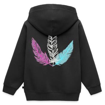 trans plume - Sweat Premium à capuche zippé enfant bio - noir - Dos - AI Model Kid Male (0cm)