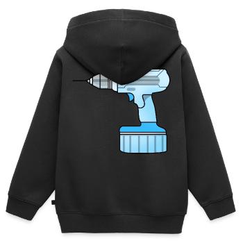 drill - Kids Premium Organic Zip-up Hoodie - black - Back - AI Model Kid Male (0cm)