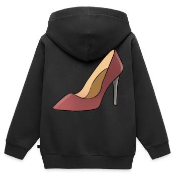 High Heel / Hohe Schuhe - Kinder Premium Organic Zip Hoodie - Schwarz - Hinten - AI Model Kid Male (0cm)