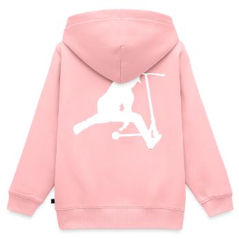 scooter - Kinder Premium Organic Zip Hoodie - Rosa - Hinten - AI Model Kid Female (0cm)
