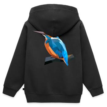 Polyart Eisvogel - Kinder Premium Organic Zip Hoodie - Schwarz - Hinten - AI Model Kid Male (0cm)