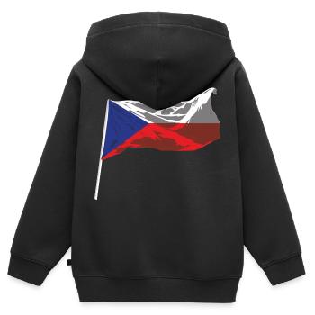 Design tchèque pour les fans tchèques - Sweat Premium à capuche zippé enfant bio - noir - Dos - AI Model Kid Male (0cm)