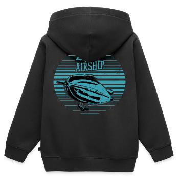 Zeppelin Fan - Kinder Premium Organic Zip Hoodie - Schwarz - Hinten - AI Model Kid Male (0cm)