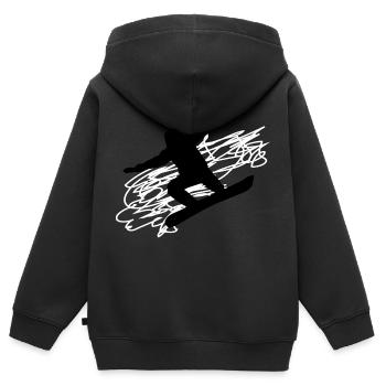 Snowboard Snowboarder - Kinder Premium Organic Zip Hoodie - Schwarz - Hinten - AI Model Kid Male (0cm)