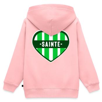 Saint Etienne - Sweat Premium à capuche zippé enfant bio - rose - Dos - AI Model Kid Female (0cm)
