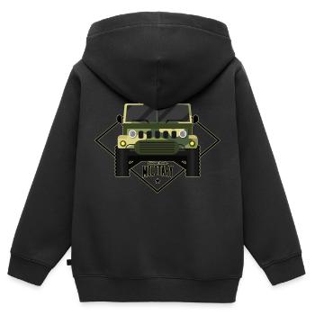 ENCIENNE MILITARY CAR - MILITARY CAMOUFLAGE - Kids Premium Organic Zip-up Hoodie - black - Back - AI Model Kid Male (0cm)