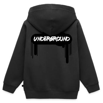 Spray Underground –Graffiti Style Streetart Design - Kinder Premium Organic Zip Hoodie - Schwarz - Hinten - AI Model Kid Male (0cm)