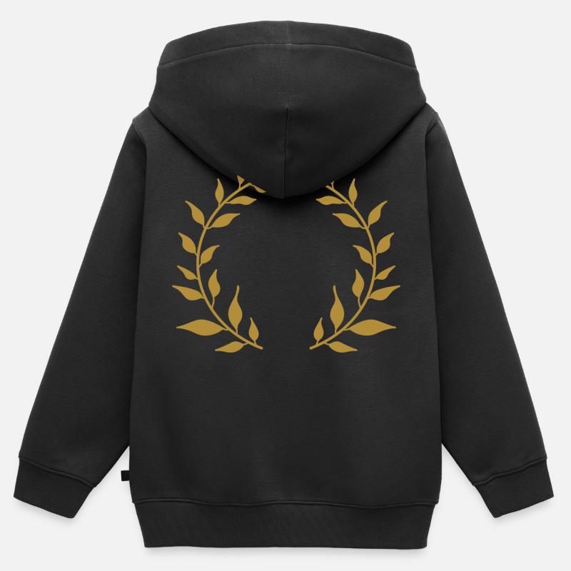 Corona d'oro - Felpa Premium con cappuccio con zip bambino bio - nero