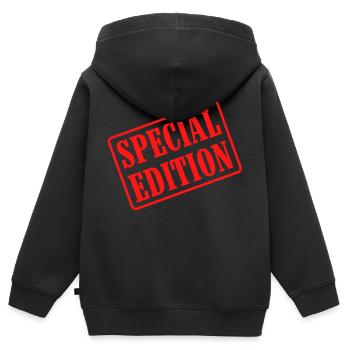 Édition spéciale - Sweat Premium à capuche zippé enfant bio - noir - Dos - AI Model Kid Male (0cm)
